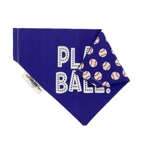 Play Ball! Dog Bandana | Reversible Baseball Pet Bandana