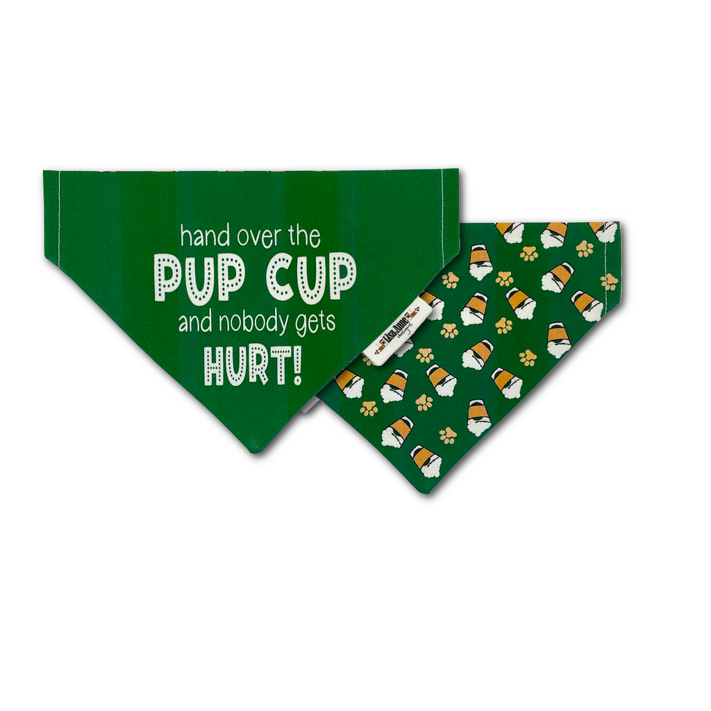 Pup Cup Dog Bandana | Reversible Coffee-Lover Pet Bandana