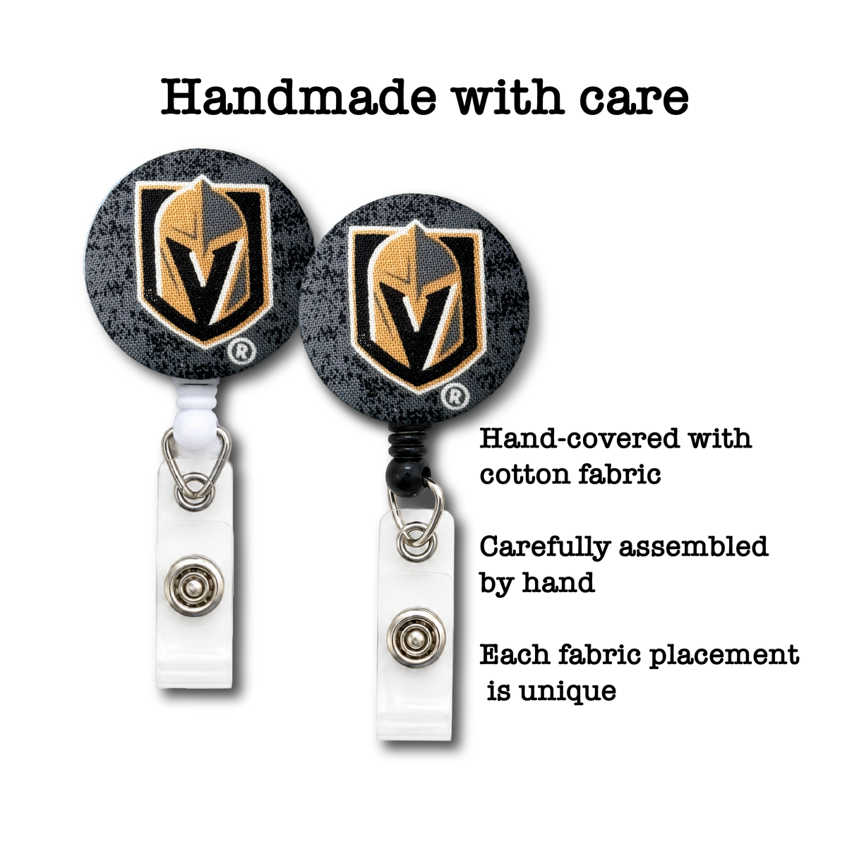 Vegas Golden Knights Badge Reel | Handmade Hockey ID Holder