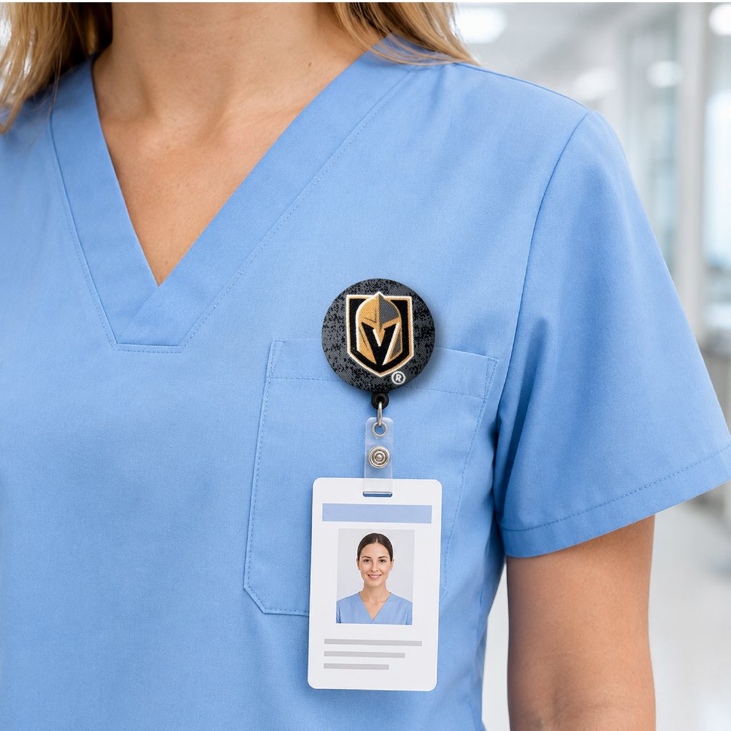 Vegas Golden Knights Badge Reel | Handmade Hockey ID Holder