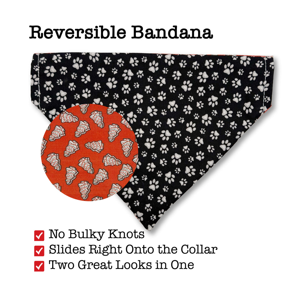 Christmas Cakes Reversible Dog Bandana