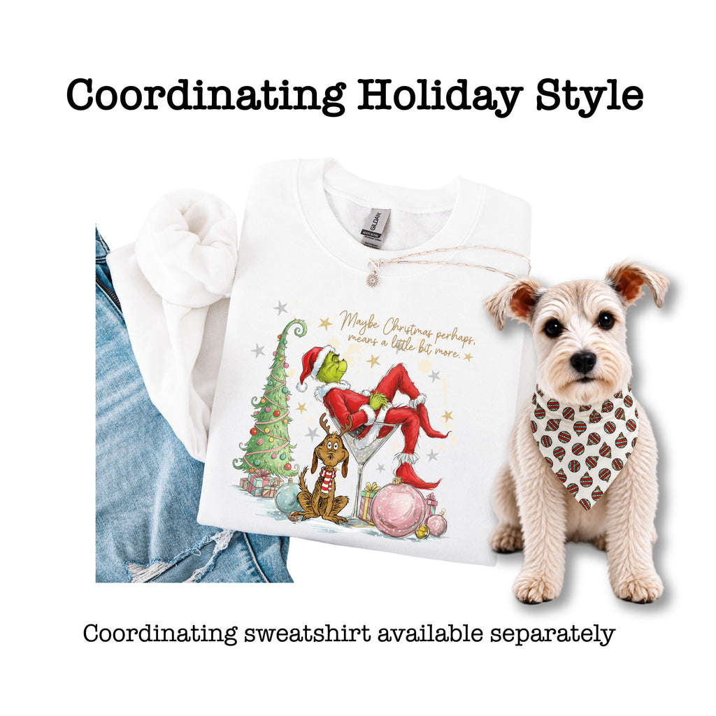 Christmas Ornaments Reversible Dog Bandana