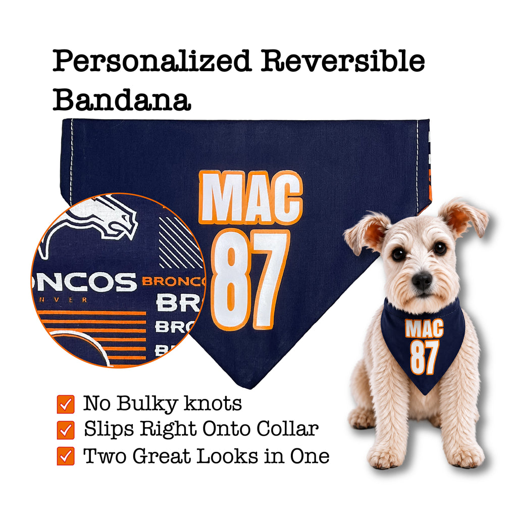 Personalized Broncos Over-the-Collar Dog Bandana
