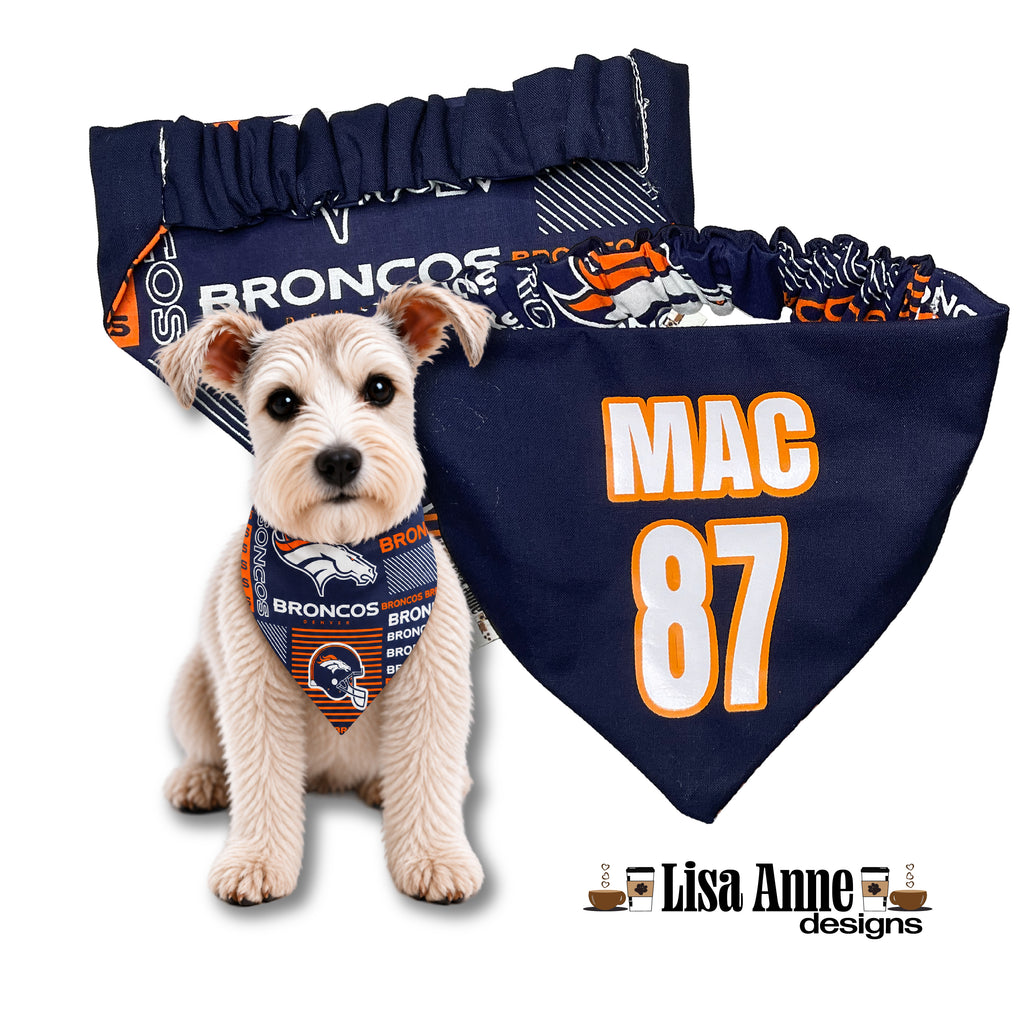 Personalized Broncos Scrunchie Dog Bandana