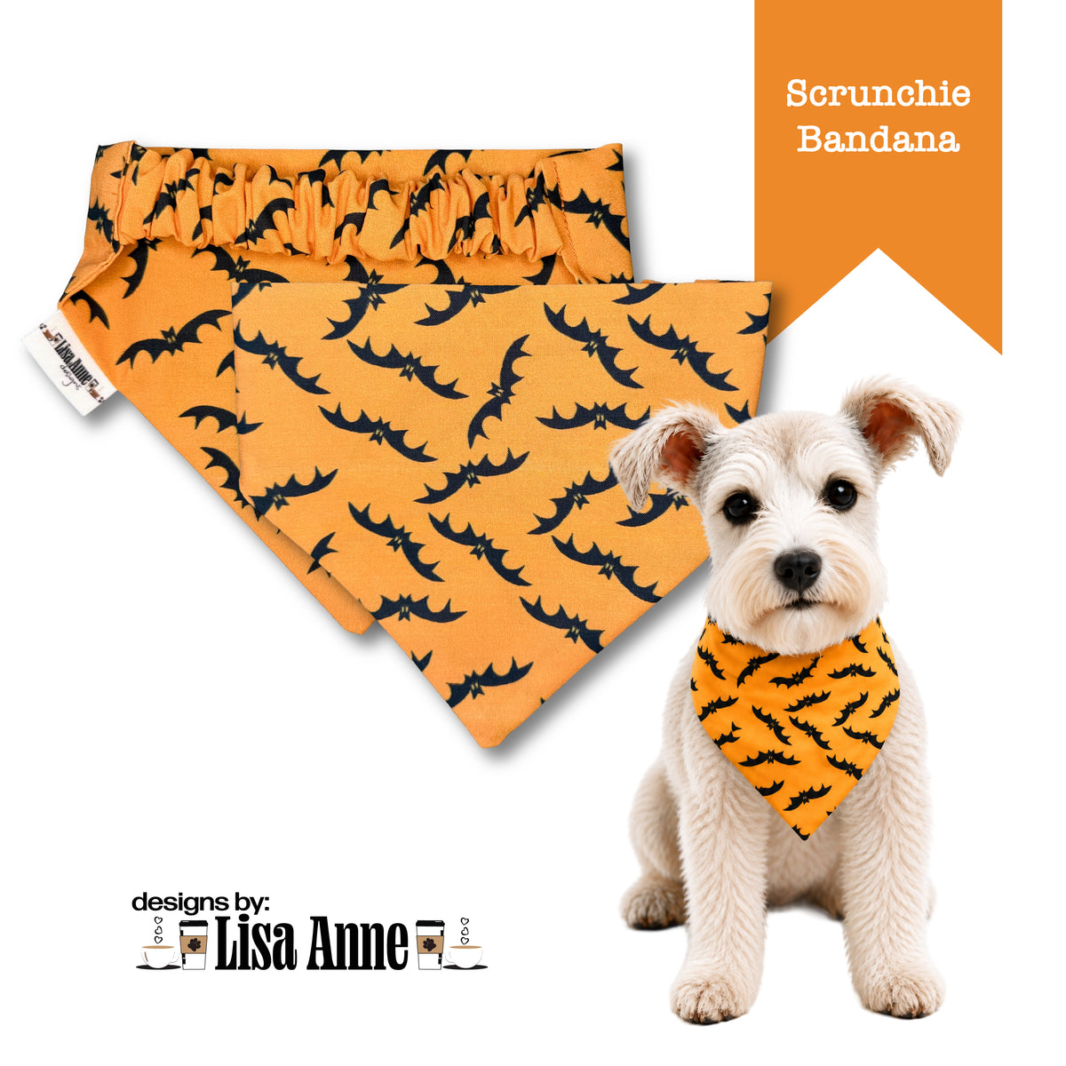 Bats Scrunchie Dog Bandana