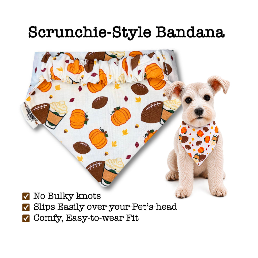 Fall Football Scrunchie Dog Bandana