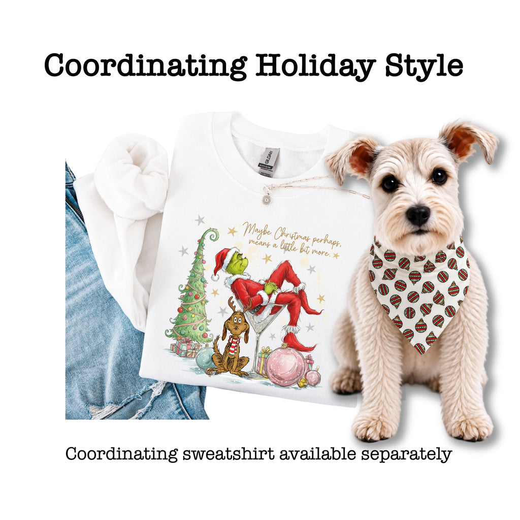 Christmas Ornaments Scrunchie Dog Bandana