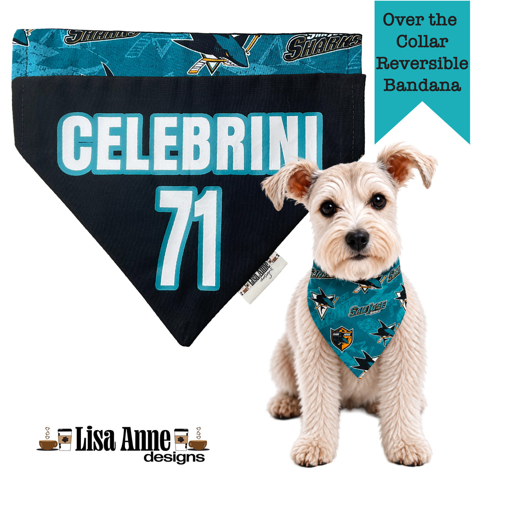Personalized San Jose Sharks Over-the-Collar Dog Bandana