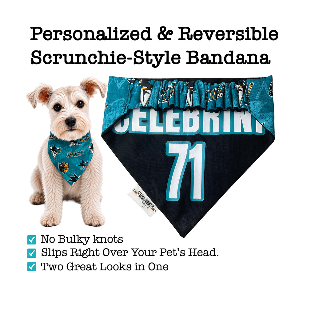 Personalized San Jose Sharks Scrunchie Dog Bandana