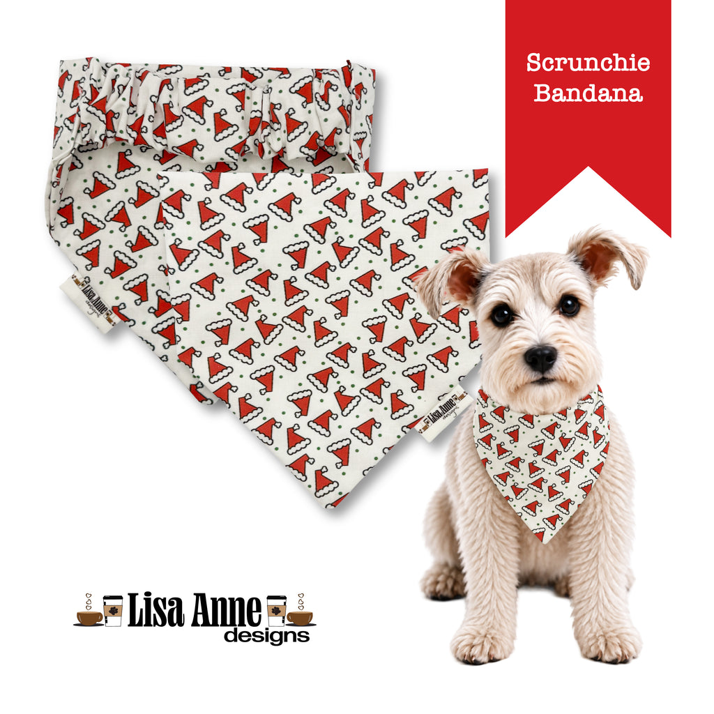Santa Hats Scrunchie Dog Bandana