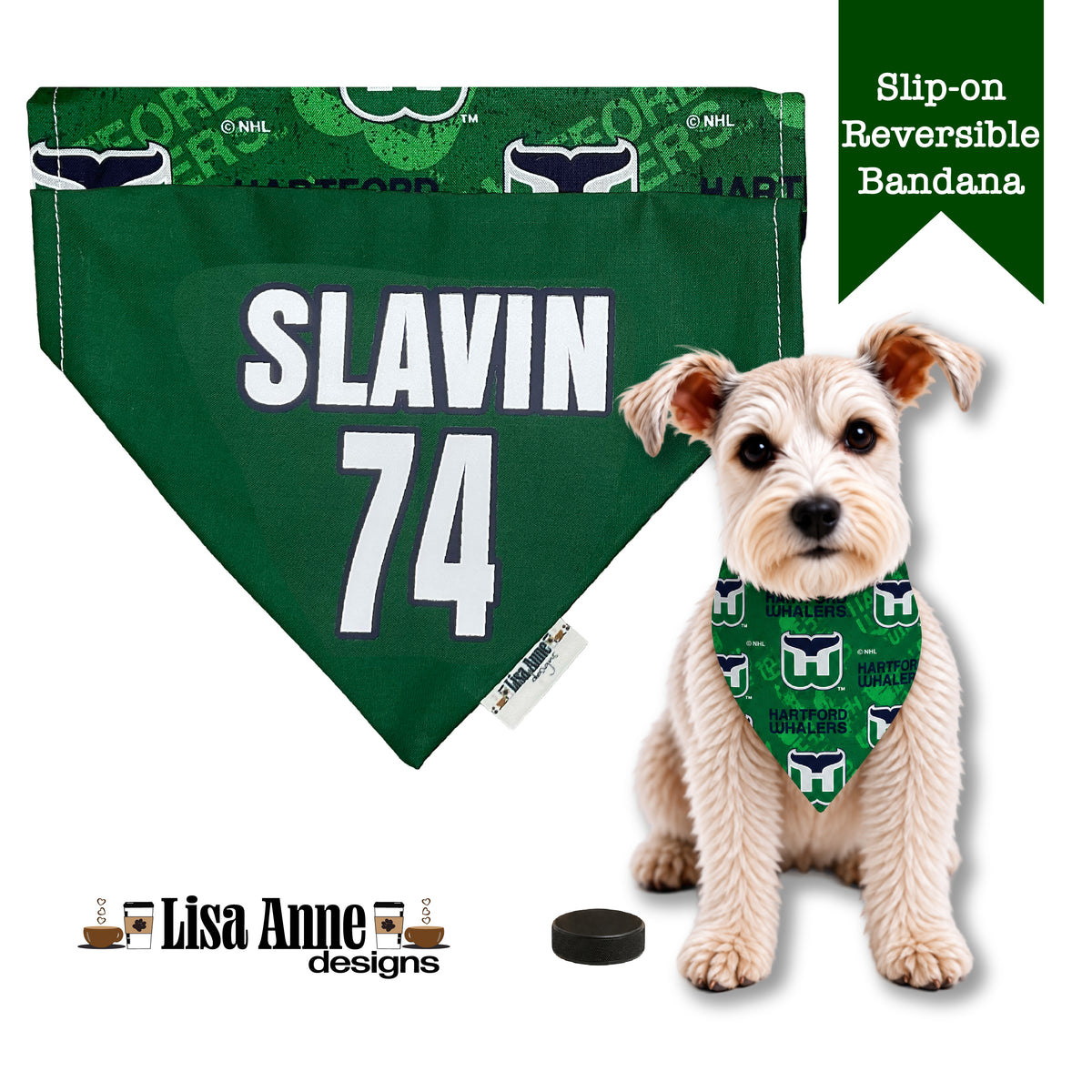 Personalized Whalers Over-the-Collar Dog Bandana