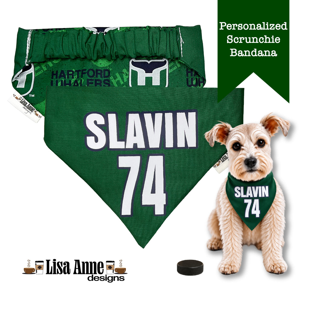 Personalized Whalers Scrunchie Dog Bandana