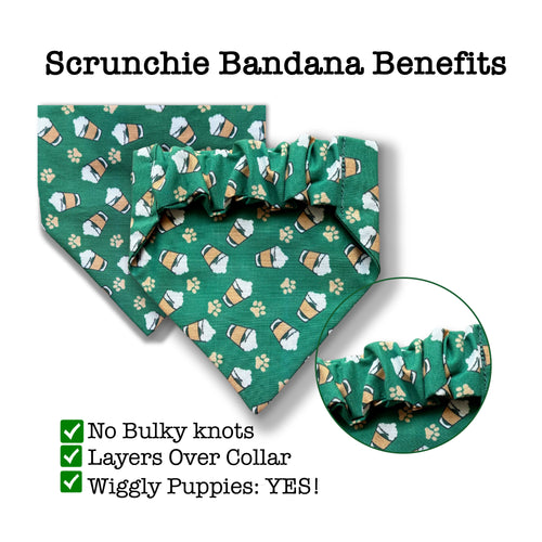 Pup Cup Exclusive Print —  Scrunchie Style Slip-On Pet Bandana