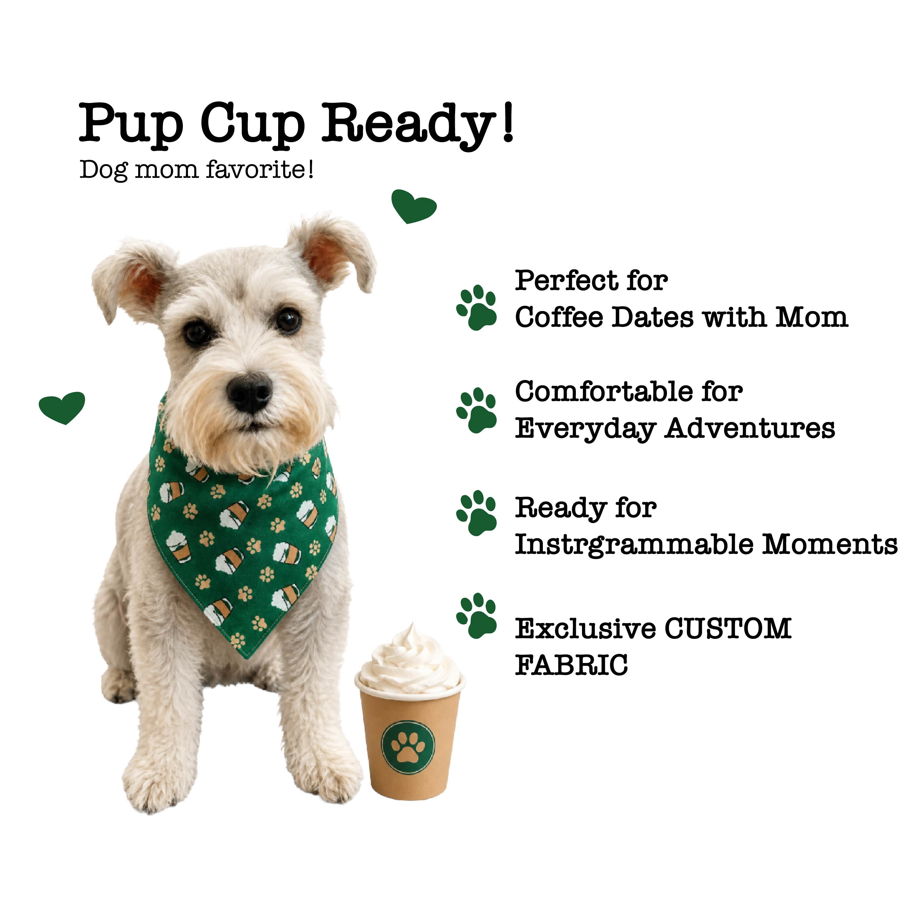 Pup Cup Exclusive Print —  Scrunchie Style Slip-On Pet Bandana