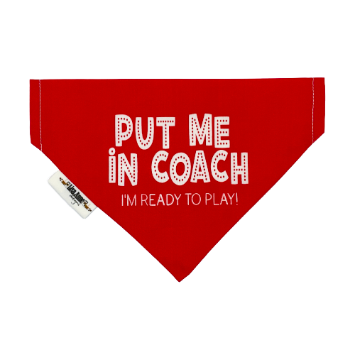 Put Me in Coach Dog Bandana | Reversible Baseball Game Day Pet Bandana