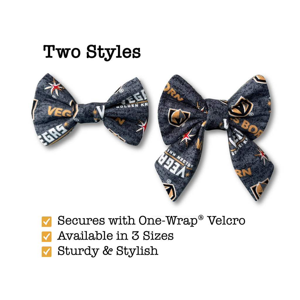 Vegas Golden Knights Hockey Dog Bow Tie | Regular & Sailor Styles