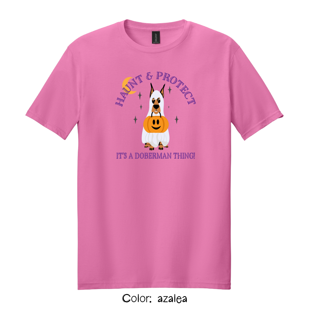 Haunt & Protect T-Shirt | Doberman Halloween Tee