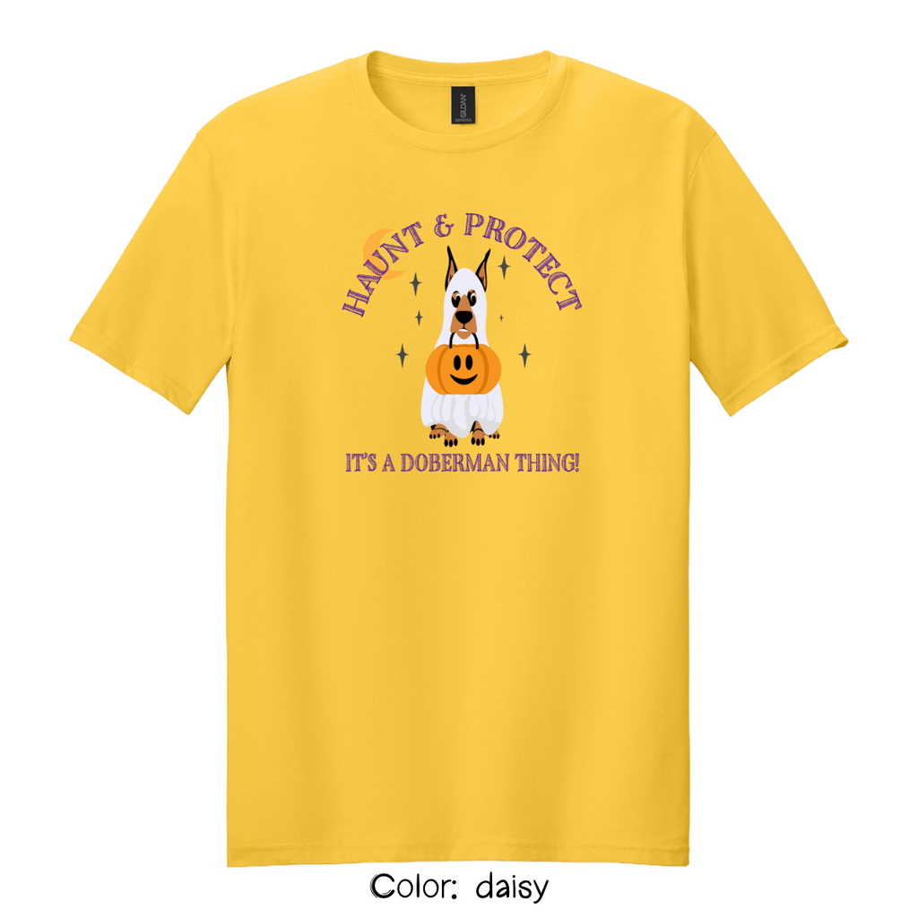 Haunt & Protect T-Shirt | Doberman Halloween Tee