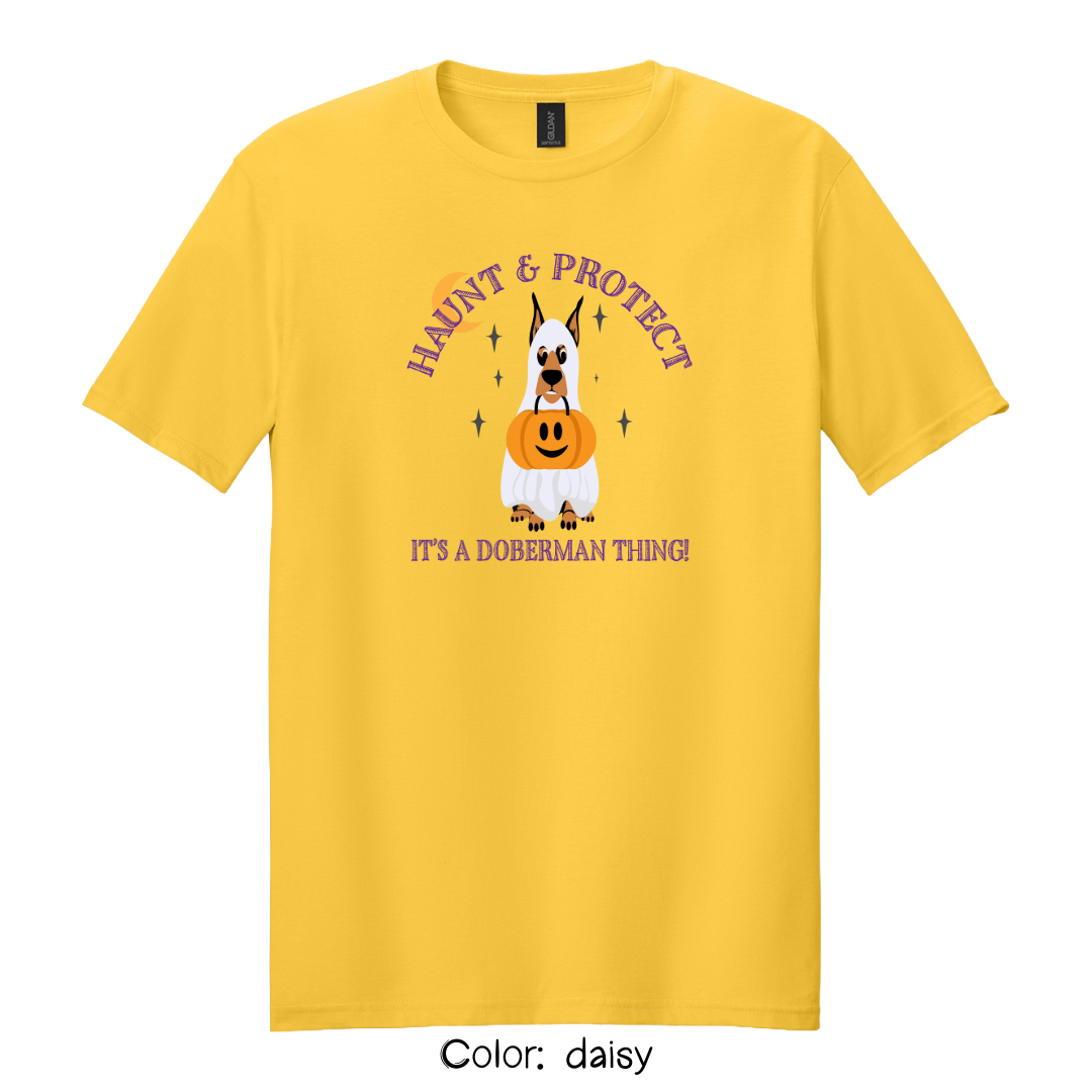 Haunt & Protect T-Shirt | Doberman Halloween Tee