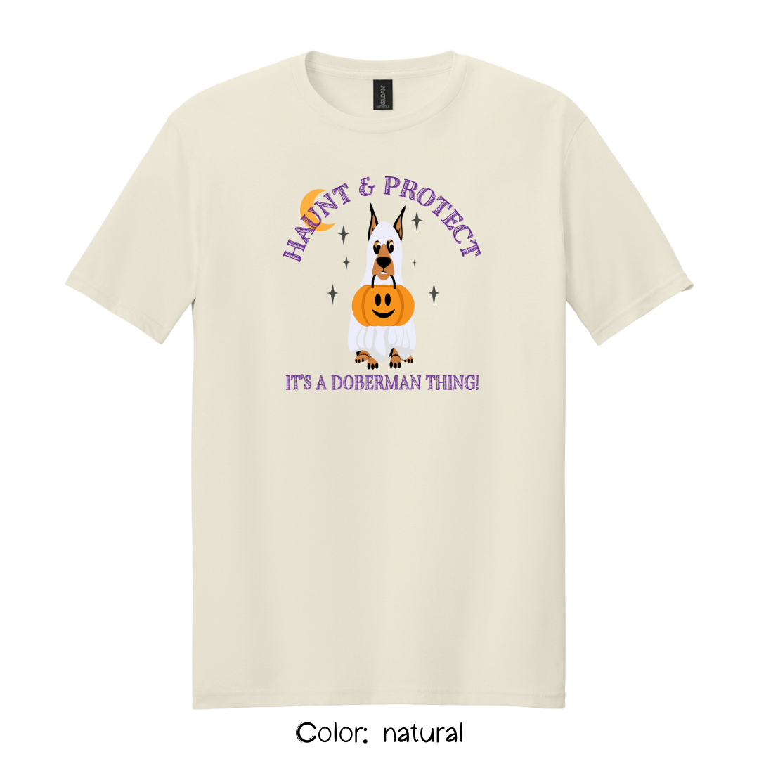 Haunt & Protect T-Shirt | Doberman Halloween Tee