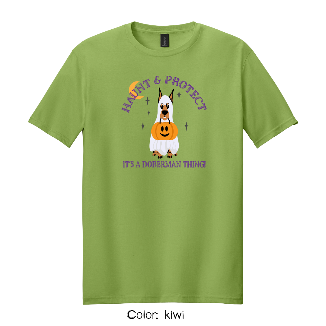 Haunt & Protect T-Shirt | Doberman Halloween Tee