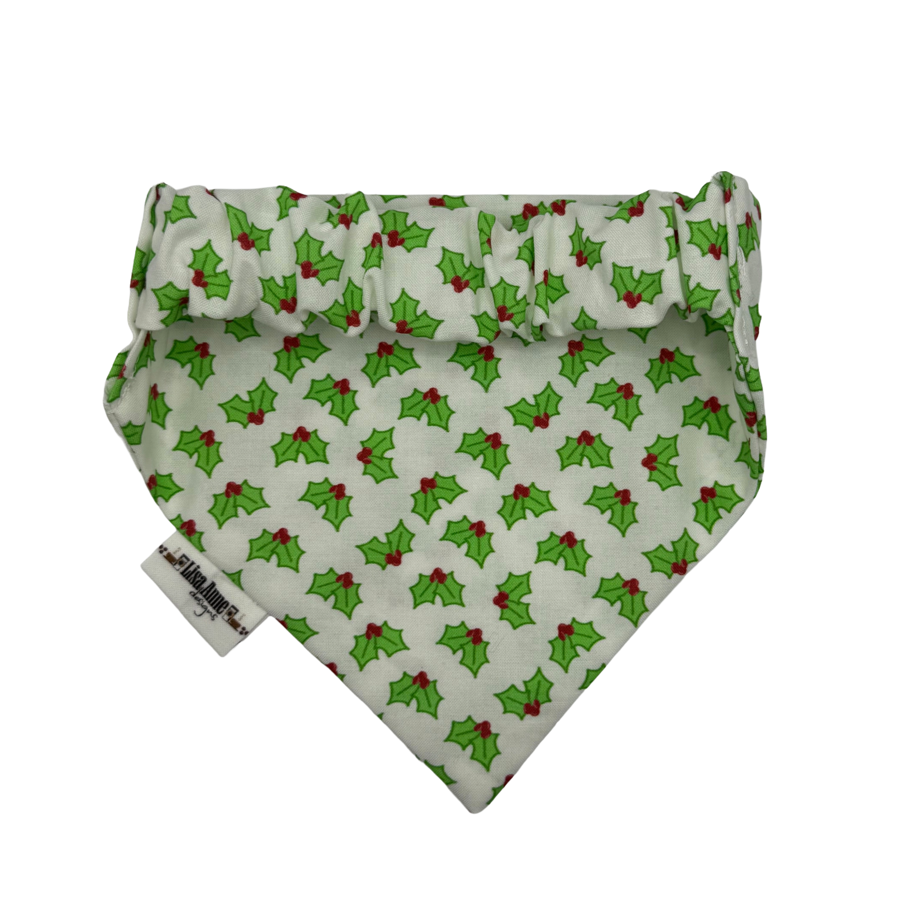 HOLLY BERRIES LIMITED EDITION — Scrunchie Style Slip-On  Pet Bandana
