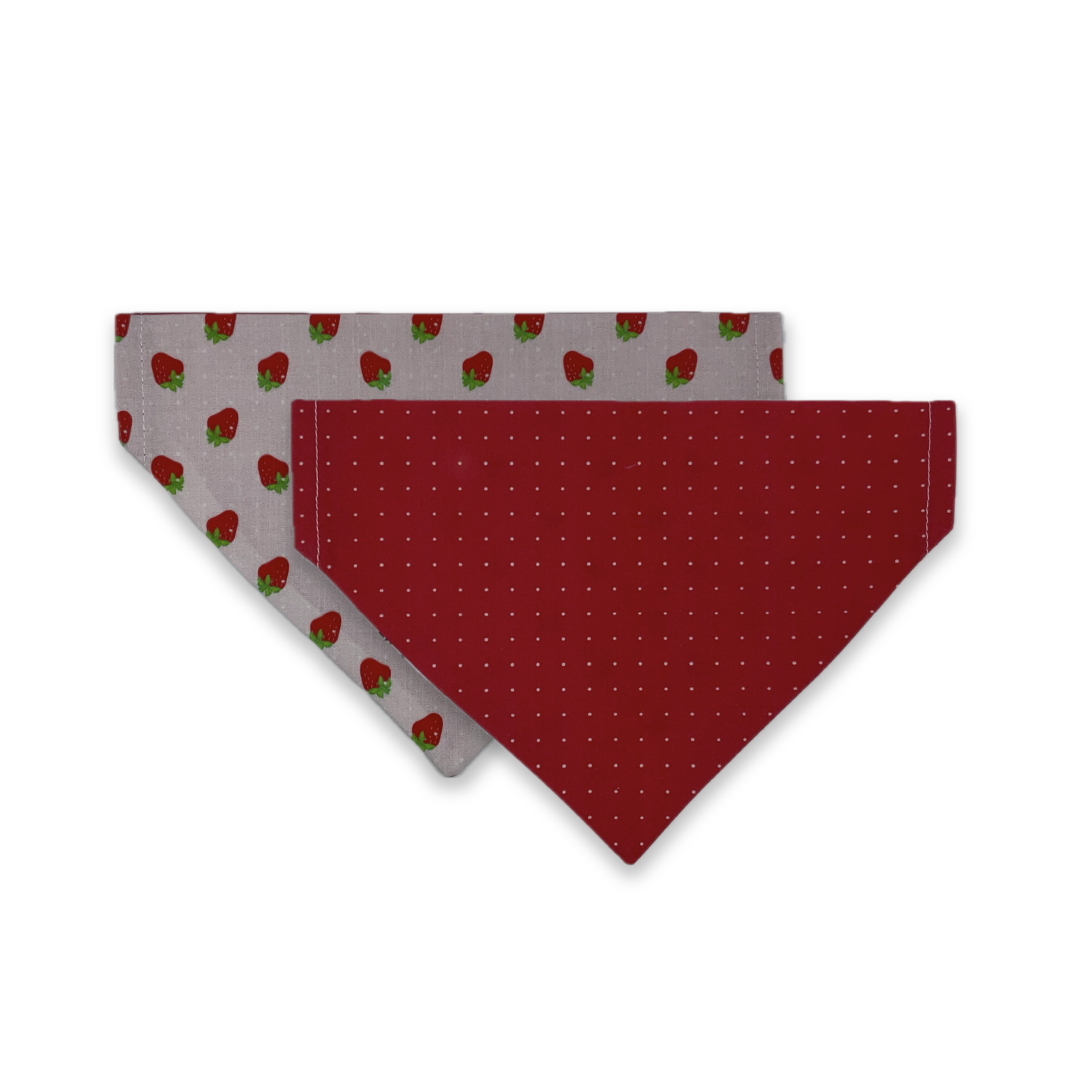 Strawberry Dog Bandana: Reversible Polka Dot Summer Scarf