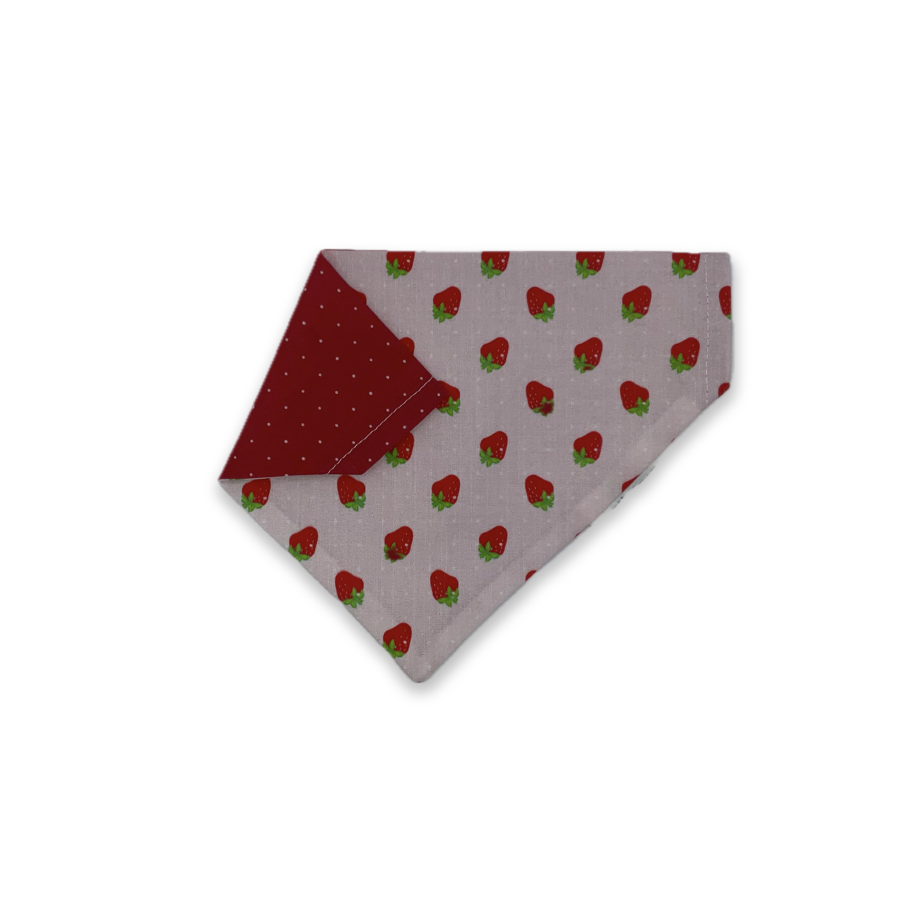 Strawberry Dog Bandana: Reversible Polka Dot Summer Scarf