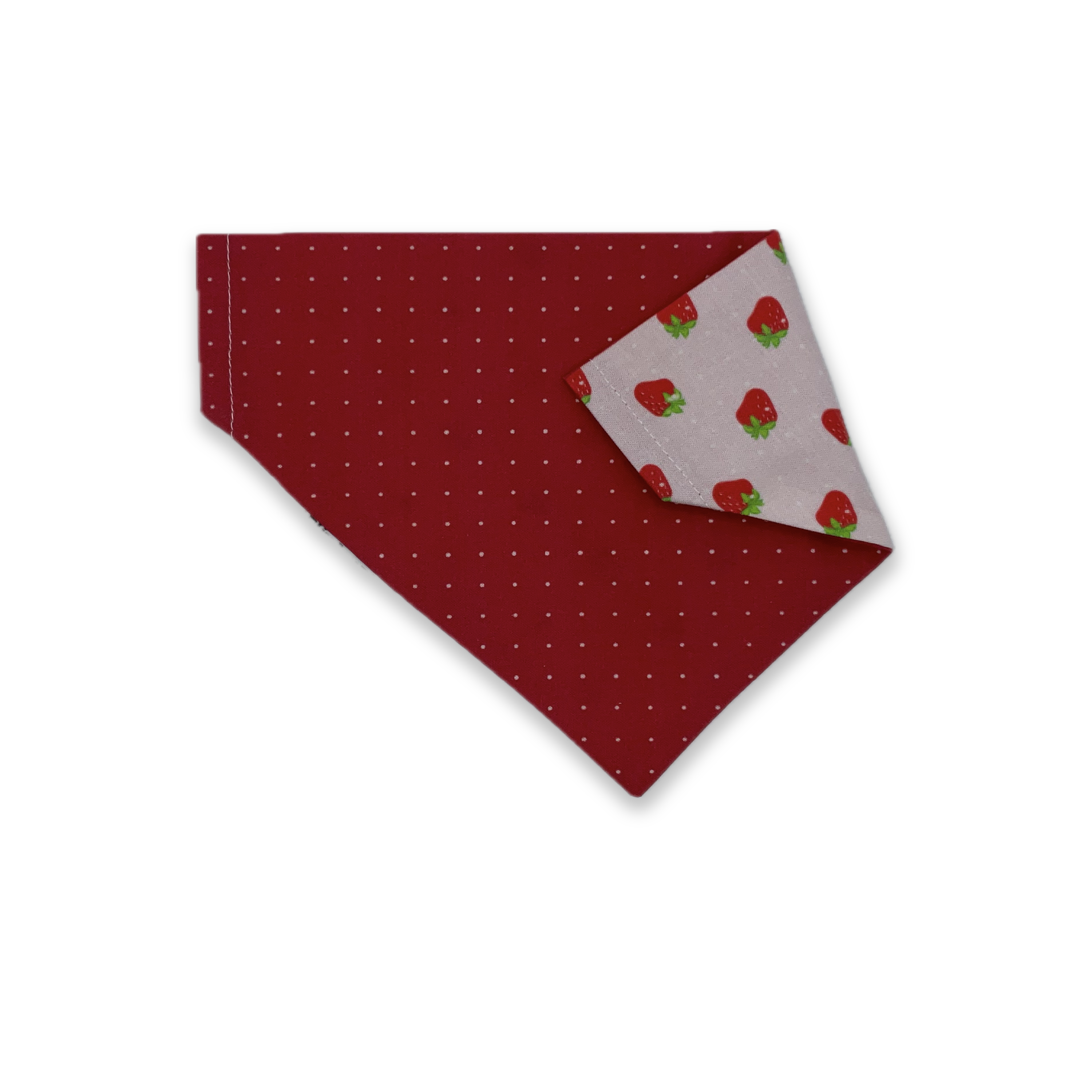 Strawberry Dog Bandana: Reversible Polka Dot Summer Scarf
