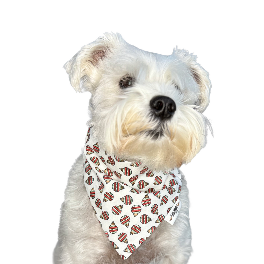 CHRISTMAS ORNAMENTS LIMITED EDITION —  Scrunchie Style Slip-On Pet Bandana