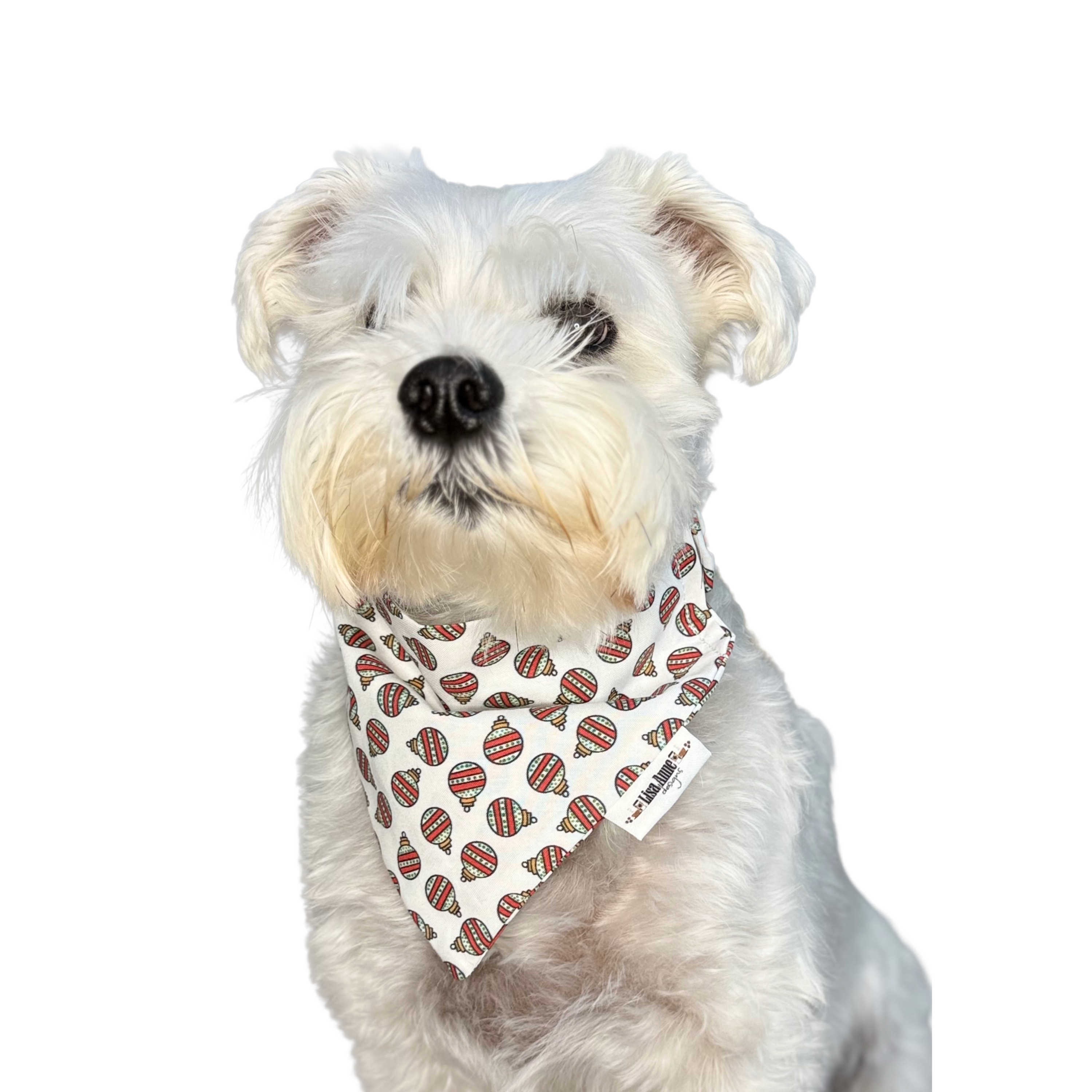 CHRISTMAS ORNAMENTS LIMITED EDITION —  Scrunchie Style Slip-On Pet Bandana