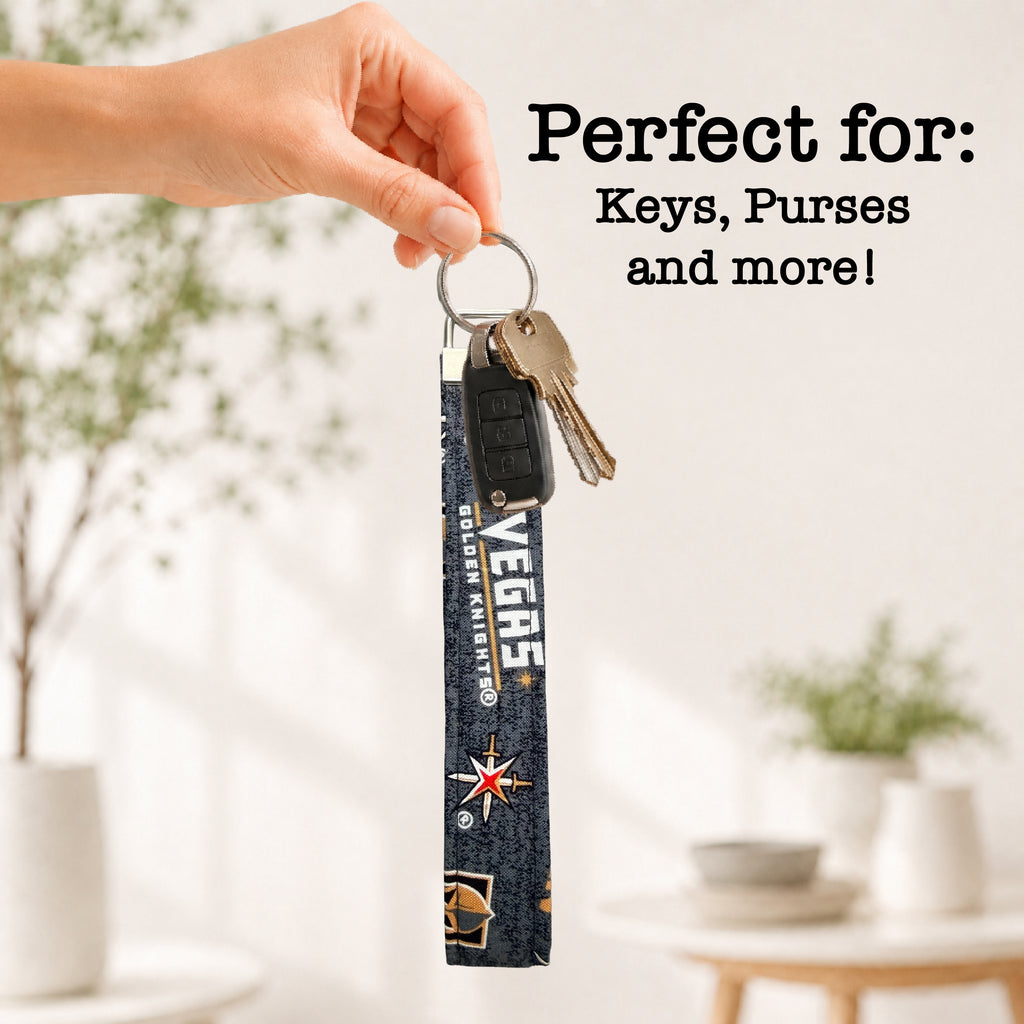 Vegas Golden Knights Key Fob | Handmade Hockey Wristlet Keychain