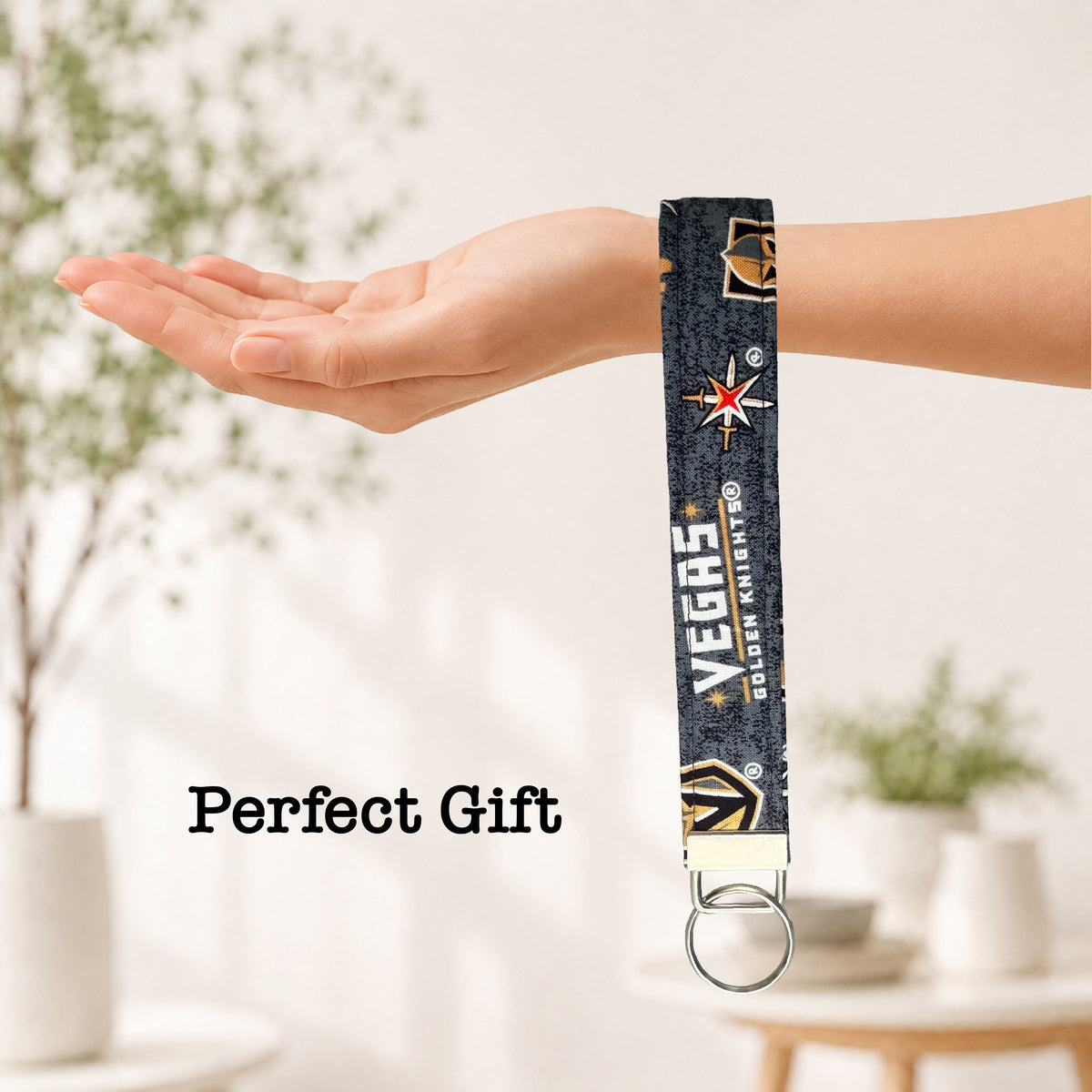 Vegas Golden Knights Key Fob | Handmade Hockey Wristlet Keychain