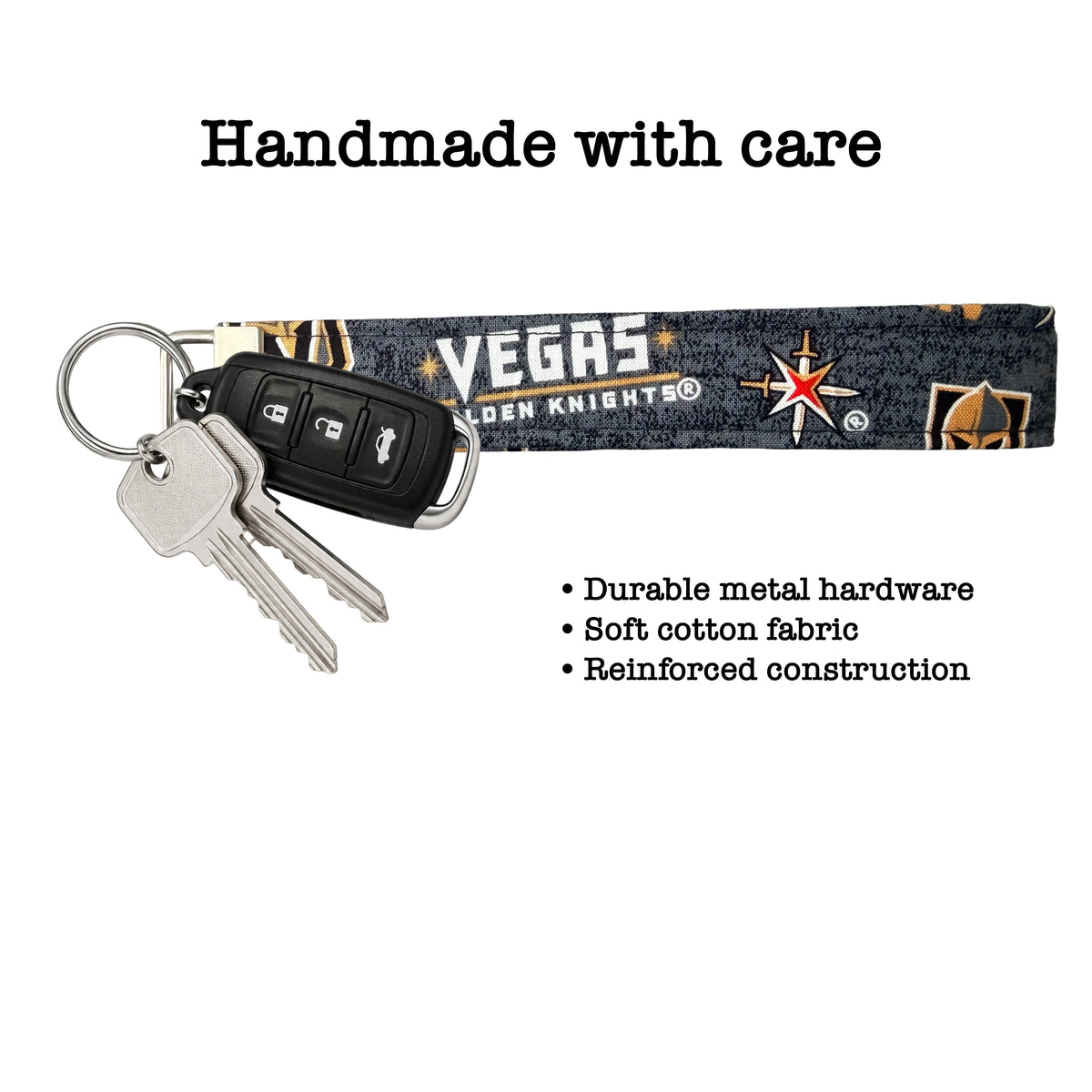 Vegas Golden Knights Key Fob | Handmade Hockey Wristlet Keychain