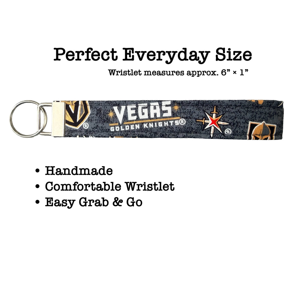 Vegas Golden Knights Key Fob | Handmade Hockey Wristlet Keychain