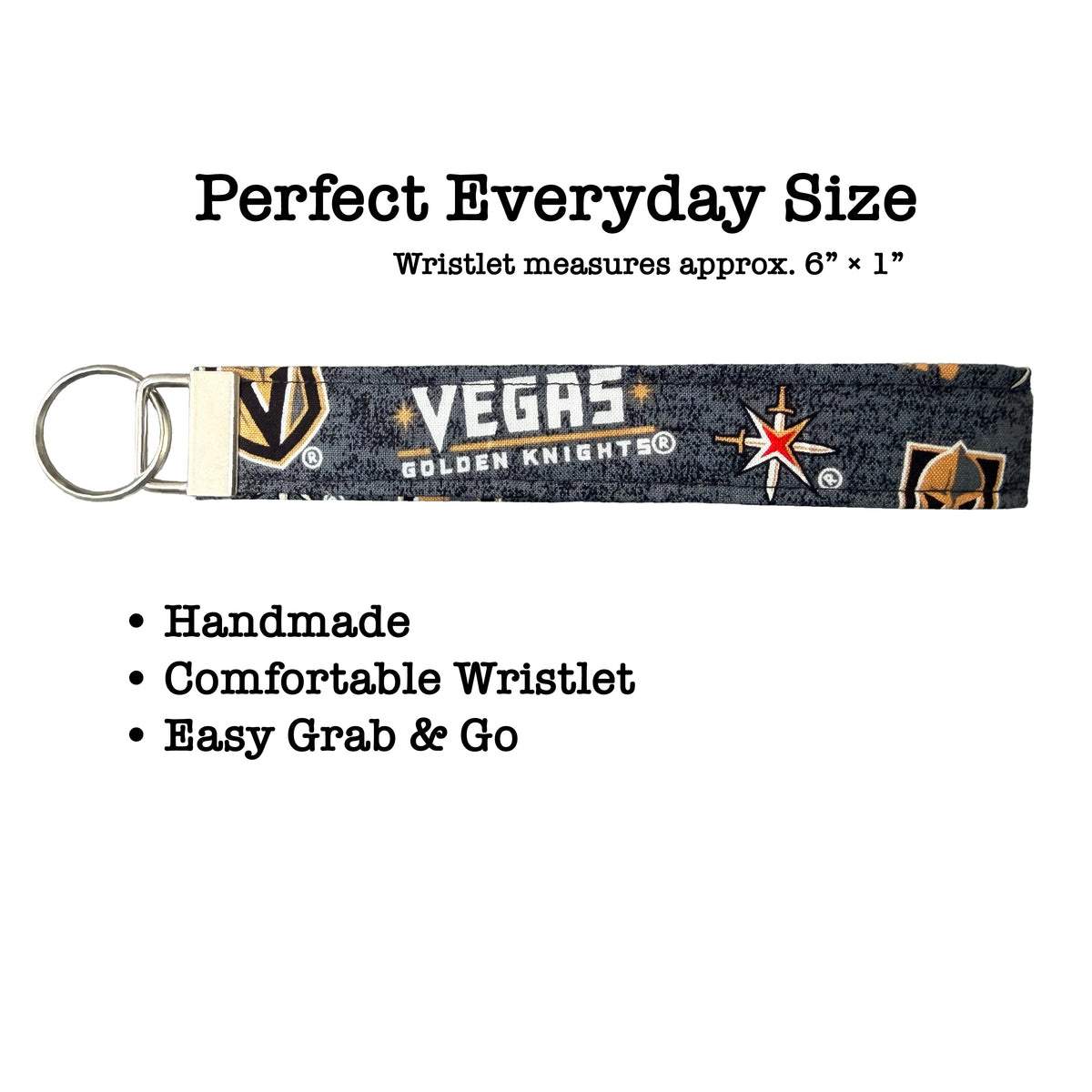 Vegas Golden Knights Key Fob | Handmade Hockey Wristlet Keychain
