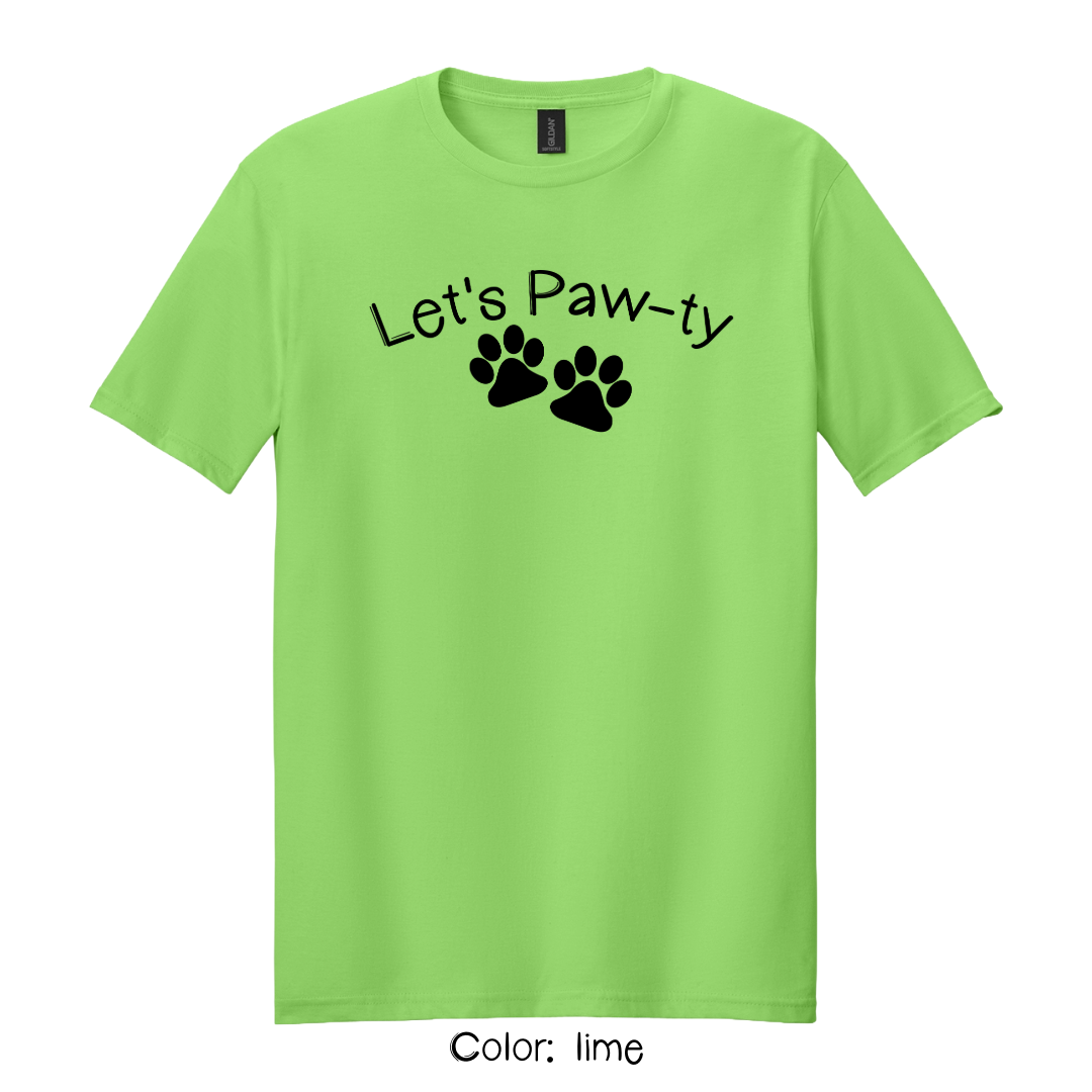 Let's Paw-ty T-Shirt - Dog Birthday Party Matching Tee | Unisex Pet Parent Tshirt