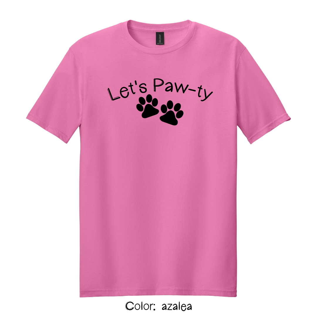 Let's Paw-ty T-Shirt - Dog Birthday Party Matching Tee | Unisex Pet Parent Tshirt