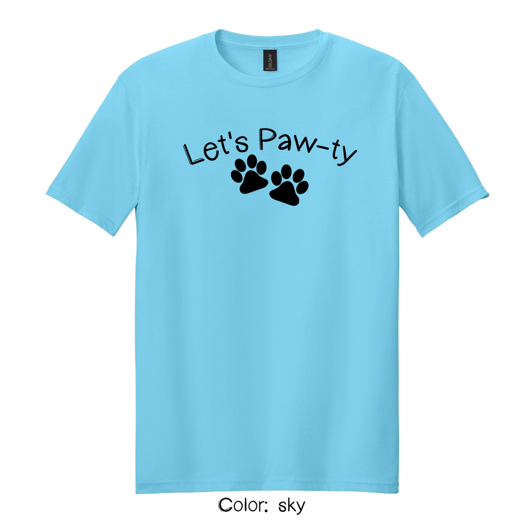 Let's Paw-ty T-Shirt - Dog Birthday Party Matching Tee | Unisex Pet Parent Tshirt
