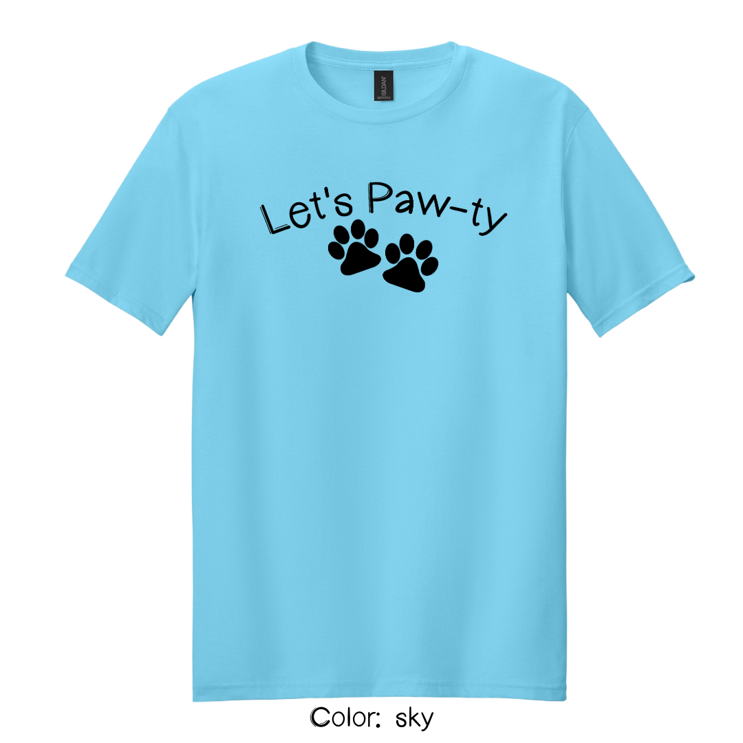 Let's Paw-ty T-Shirt - Dog Birthday Party Matching Tee | Unisex Pet Parent Tshirt