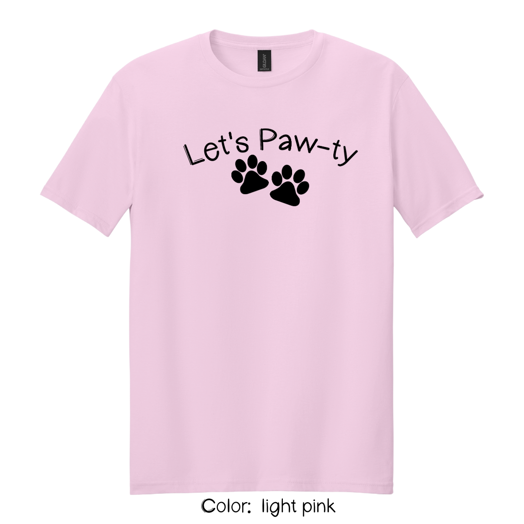 Let's Paw-ty T-Shirt - Dog Birthday Party Matching Tee | Unisex Pet Parent Tshirt