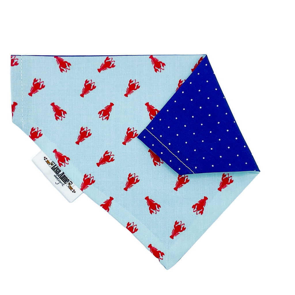 Lobster Love Dog Bandana | Reversible Coastal Pet Bandana