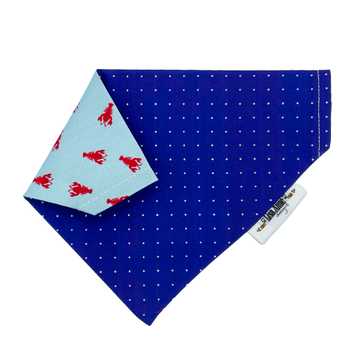 Lobster Love Dog Bandana | Reversible Coastal Pet Bandana