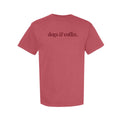 Dogs & Coffee Comfort Colors® T-Shirt - Colors: Chalky Mint, Espresso, White, Khaki, Crimson, Blossom Pink, Chambray, Blue Jean