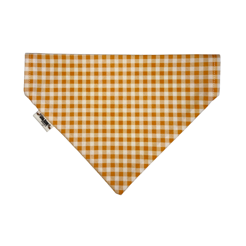 Orange Gingham Dog Bandana | Reversible Fall Pet Bandana