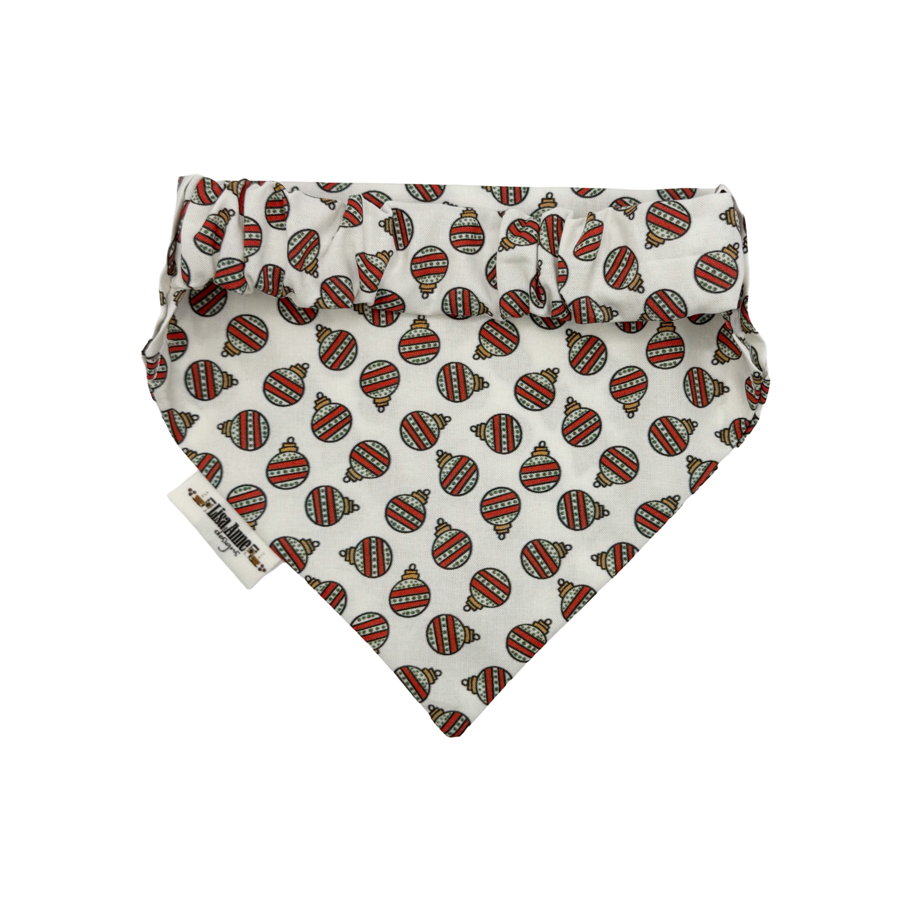 CHRISTMAS ORNAMENTS LIMITED EDITION —  Scrunchie Style Slip-On Pet Bandana