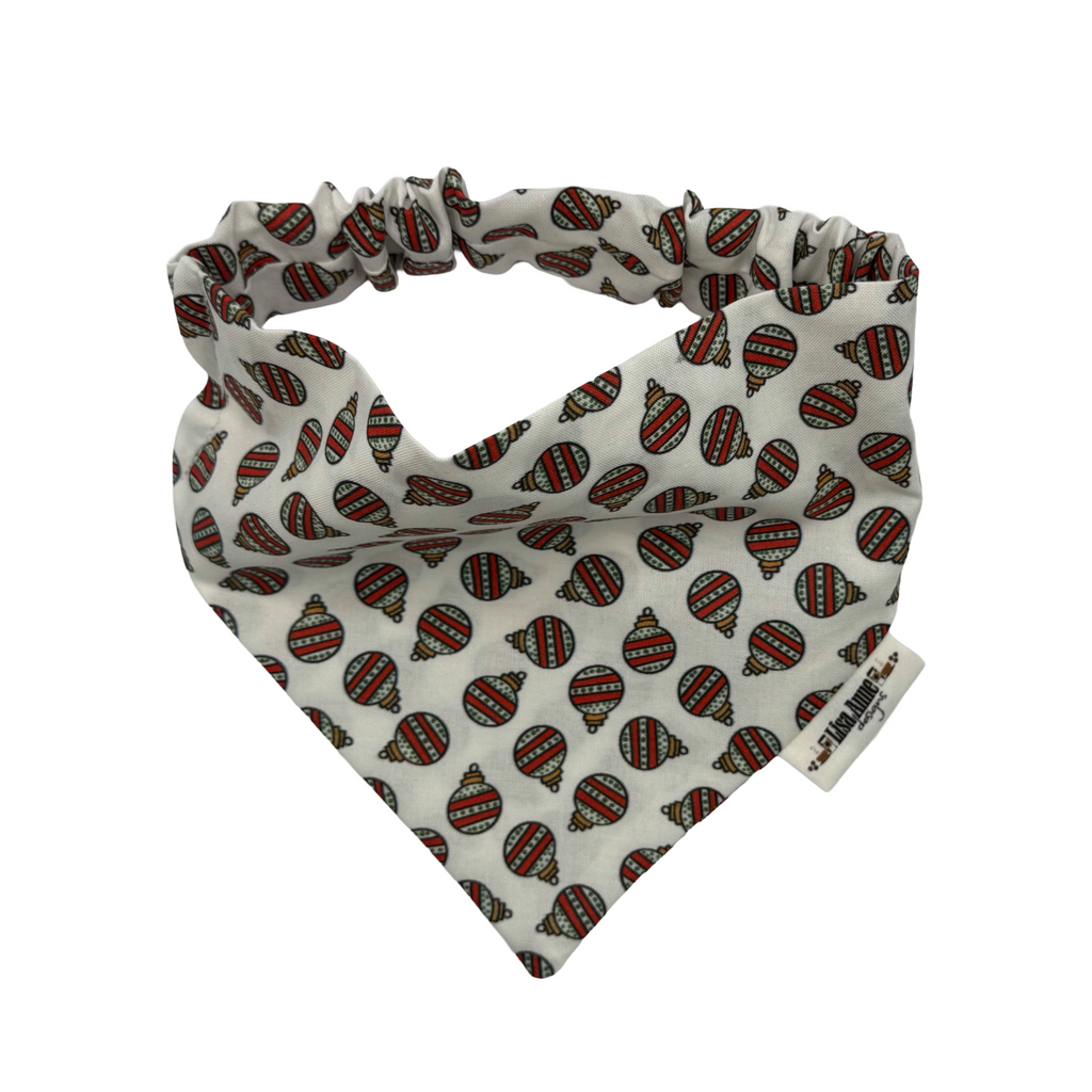 CHRISTMAS ORNAMENTS LIMITED EDITION —  Scrunchie Style Slip-On Pet Bandana