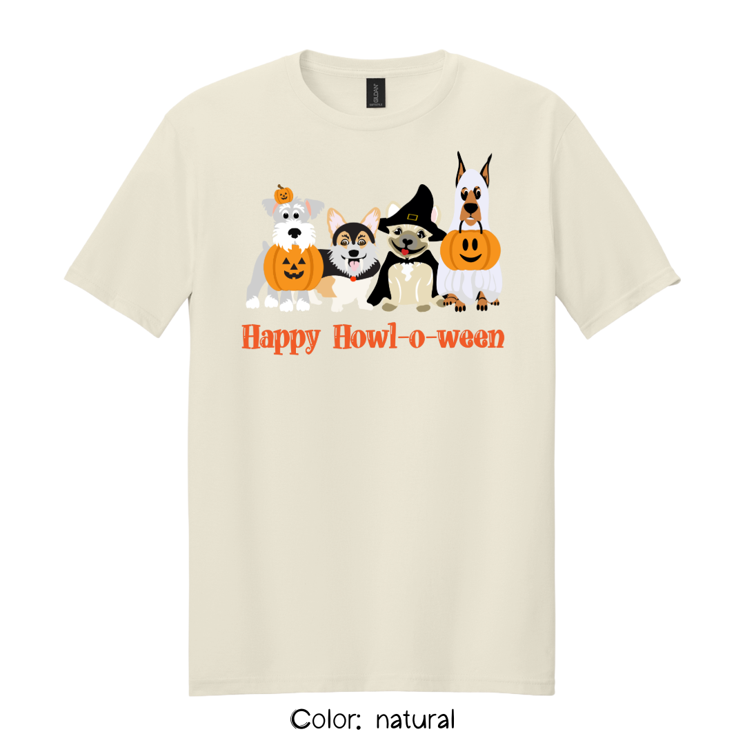 Happy Howl-o-ween T-Shirt | Dog Lover Halloween Tee