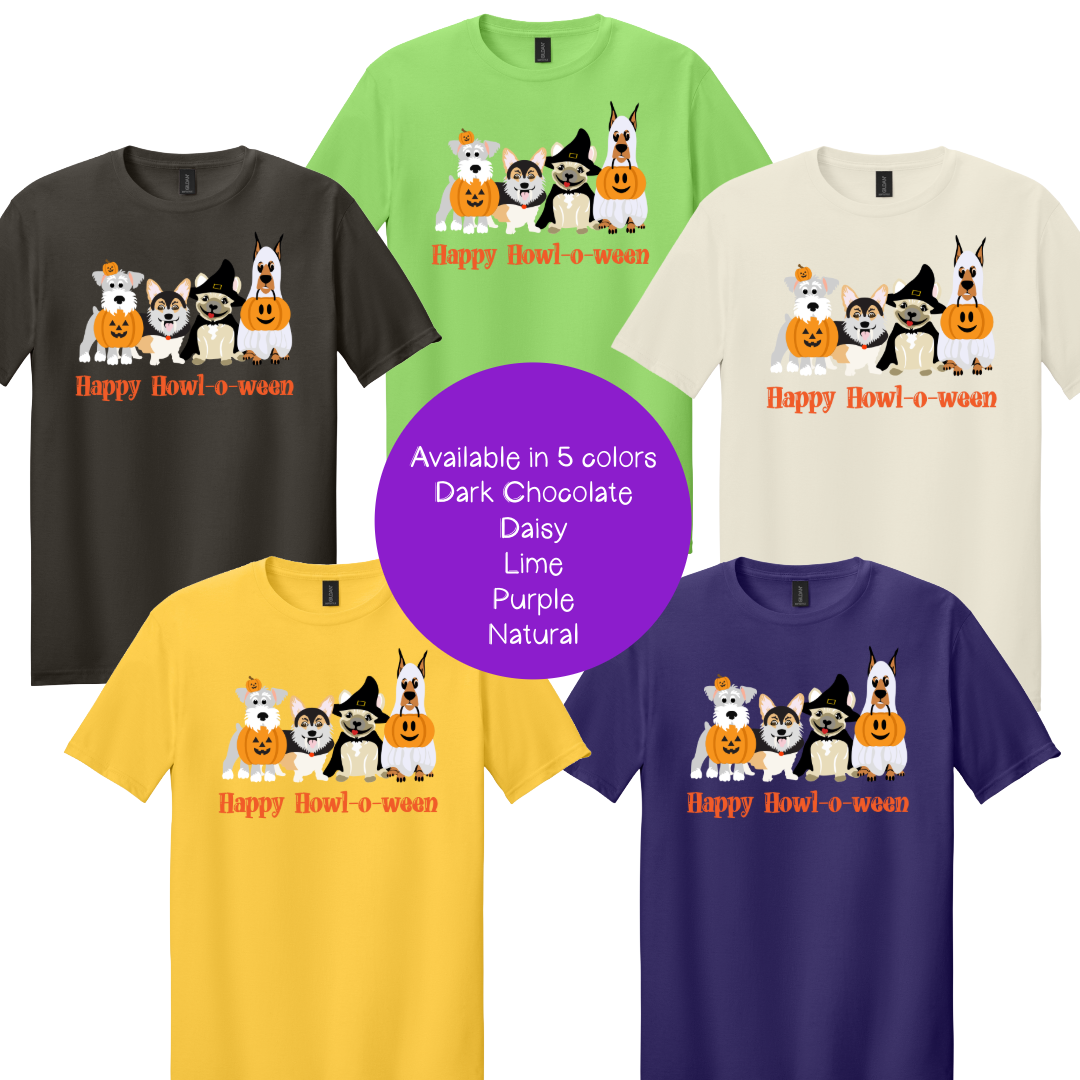 Happy Howl-o-ween T-Shirt | Dog Lover Halloween Tee