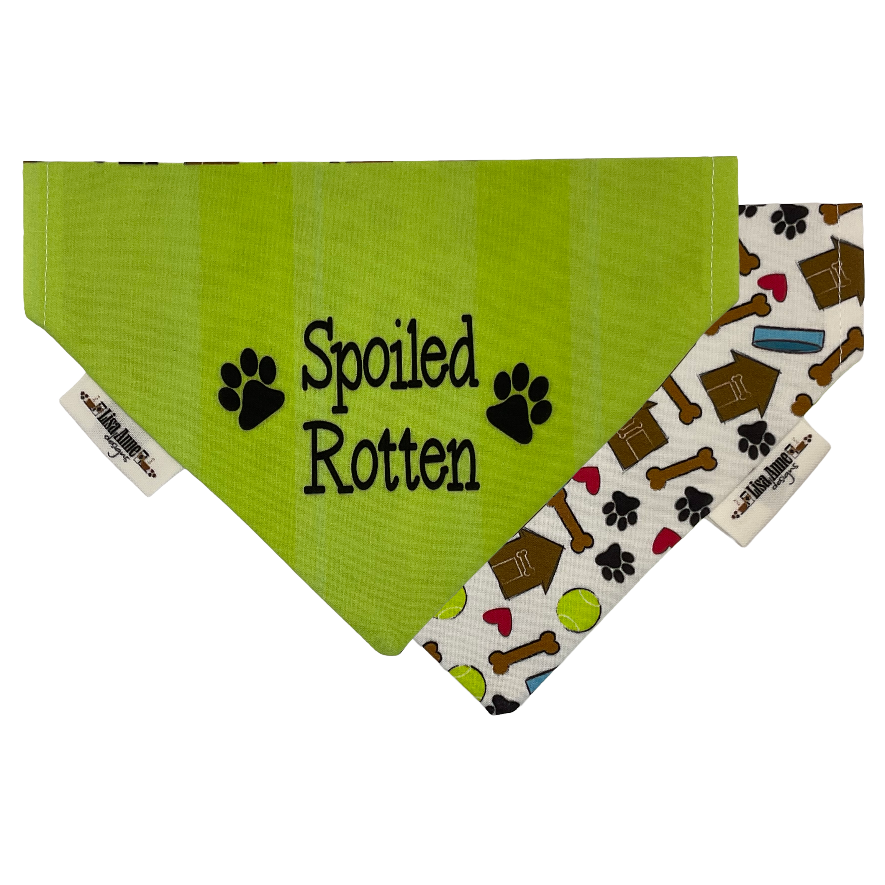 Spoiled Rotten Dog Bandana: Reversible Over-the-Collar Puppy Accessory